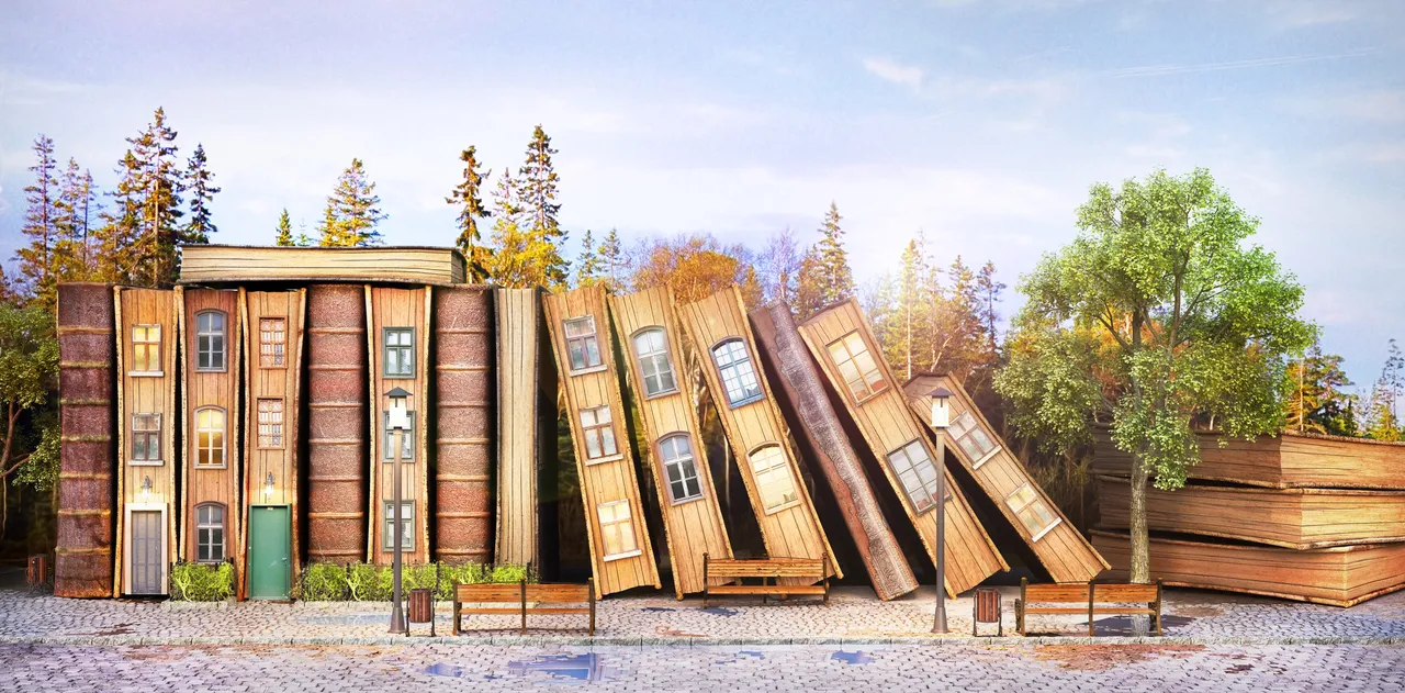 Books as Neighborhood — Library Mural