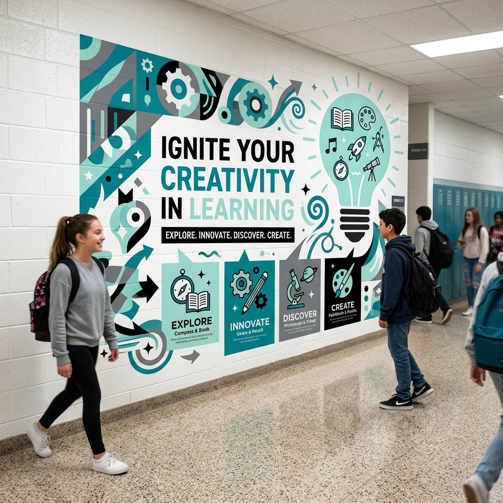 Ignite Your Creativity — School Hallway Mural